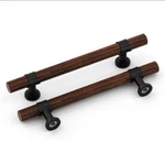 Homdiy 10 Pack Black Cabinet Handles 5 Inch Hole Centers Walnut Wood Grain. Fixed Price $19.99.
