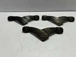 Vtg. Lot (3) Nos Kbc 1992 Heavy Hammered Antique Brass/bronze Fixed Pulls. Fixed Price $7.50.