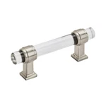2 Glacio 3 In. (76MM) Modern Clear/satin Nickel Bar Cabinet Pull. Fixed Price $14.75.