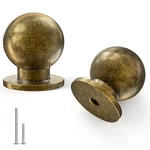 Homdiy 10 Pack Cabinet Knobs 15/16 Inch Round Antique Brass Finish Aluminum M.... Fixed Price $29.42.