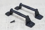 2 Cast Iron Black Barn Gate Shed Door Handles Fancy Drawer. Fixed Price $15.99.