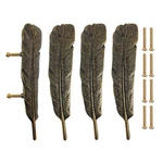Feather Shape Drawer Pull Handle Cabinet Cupboard Door Knobs 4 Pcs. Fixed Price $25.42.