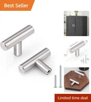 30 Pack Brushed Nickel Stainless Steel Cabinet Knobs - Sleek Euro Bar Design. Fixed Price $22.79.
