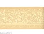 French Damask Golden Cream Beige Scroll Acanthus Leaf Medallion Wallpaper Border. Fixed Price $19.99.