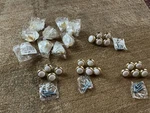 28 White Porcelain & Brass Cabinet Knobs Drawer Pulls Handles - Allison 262WPB. Fixed Price $25.00.