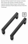 Ravinte 30 Pack Solid Inch Center To Slim Square Bar Drawer Handles Kit. Fixed Price $25.99.
