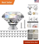 Easy-install 30 Pack Crystal Knobs Diamond Glass Pull Handles For Elegance. Fixed Price $100.99.