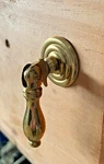 4 Brass 2" Teardrop Backplate Furniture Cabinet Drawer Pulls Vintage Style Nos. Fixed Price $12.00.