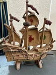 Vtg Heavy Cast Iron Ship Lamp Boat Pirate Night Light Door Stop 12" Works Great!. Fixed Price $69.99.
