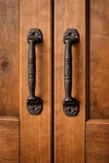 2 Rustic Cast Iron Barn Handles Gate Shed Door Fancy Drawer. Fixed Price $13.50.