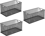 Set Of 3 Household Wire Mesh Metal Steel Storage Basket Organizer Cd Box. Fixed Price $47.99.