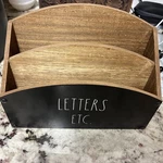 Rae Dunn Letters Etc Mail Organizer / Holder Black White 7 X 4 9. Fixed Price $9.99.