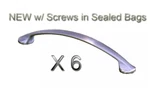 *(6)* New Nickel Satin Amerock Allison Design Pull Handles W/ Screws BP52999-G10. Fixed Price $6.99.