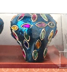 Set Of 6 Boho Drawer Knobs Blue Gold Red India Jaipur Jeweled Cabinet Pulls. Fixed Price $29.99.
