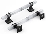 Cabinet Handles 5INCH(128MM)HOLE Center, White Marble & Black. Fixed Price $69.38.