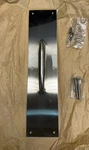 Baldwin Square Corner Pull Plate 3.5X15 With Round Satin Stainless Steel. Fixed Price $42.00.