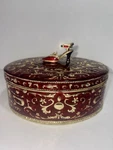 Vintage Red Gold Oval Jewelry Trinket Box With Shoe On Top Rococo Style Eclectic. Fixed Price $85.00.