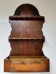 Vintage Wood Spoon Display Rack Shelf Sunburst With Copper Insert. Fixed Price $30.00.