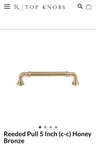 Top Knobs Reeded 5 Inch C/c Handle Cabinet Pull Honey Bronze - Chateau ($19). Fixed Price $7.99.