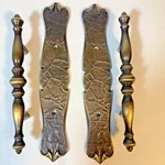 2 Amerock 177 Canada Xl Carriage House Dark Brass Pull Handle Backplate Vnt. Fixed Price $29.00.