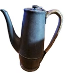 Liberty & Co. English Pewter Small Coffee Pot With Rattan Woven Handle. Fixed Price $14.99.
