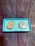 Cynthia Rowley Rough Agate Drawer Pull Handles - Natural Polish W/ Gold Trim New. Fixed Price $24.00.
