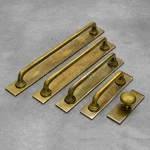 Unlacquered Antique Brass Round Cabinet Pulls With Backplates 4 Sizes Available. Fixed Price $33.00.