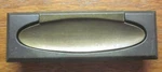 Arts & Crafts 1950S Drawer Drop Bail Pull Handle Dark Brass 2-1/2" Centers Mcm. Fixed Price $24.90.
