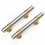 Homdiy 10 Pack 3" Brushed Nickel & Gold Cabinet Pulls Handle Drawer. Fixed Price $66.07.