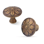 Xlroaafs 10 Pack Antique Brass Cabinet Knobs VINTAGE,1.4" Decorative .... Fixed Price $34.44.