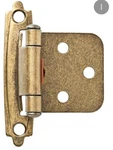 6 Packs Liberty 3/8" Self-closing Overlay Hinge Antique Brass H0103BC-AB-03. Fixed Price $12.99.