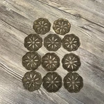 11 Vtg Bpi Usa Bronze Cabinet Door Knob Set Flower Back Plate Handle 9602. Fixed Price $36.99.