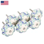 Uxcell 6 Pieces Vintage Shabby Knobs Blue White Floral Hand Painted Ceramic. Fixed Price $36.03.