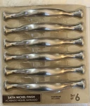 Chapter Cabinet Handle Pulls Satin Nickel Finish Set Of 6 Silver Mpn 2000124. Fixed Price $24.50.