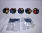 5 Colorful 4-SQUARE Red-green-blue-yellow Child Dresser Drawer Ceramic Knobs. Fixed Price $19.99.