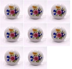 8 Knobs Cabinet Drawer Dresser Pull White Ceramic Multi Floral 2 Screws. Fixed Price $16.00.
