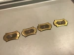 Lot Of 4 Nl Co. Brass Drawer Cabinet Pull Back Plates 2.5 With Center Holes. Fixed Price $8.96.