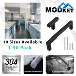 Matte Black Square Modern Kitchen Cabinet Handles Pulls Drawer Stainless Steel. Fixed Price $177.99.