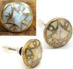 Gold And Iridescent Abalone Oyster Shell Door Knob Drawer Pull Modern Art Deco. Fixed Price $17.56.