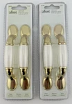 Lot Of 4 Amerock Allison Polished Brass & White Ceramic 3" Ctr. Cabinet Pull. Fixed Price $17.22.