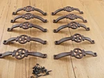 10 Cast Iron Rustic Drawer Pulls Handle Texas Star Fancy Western Cowboy Cabinet. Fixed Price $42.74.