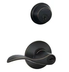 Schlage Deadbolt & Keyed Entry Lever - Accent In Bronze, FB50N 716. Fixed Price $49.99.