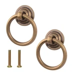 2PCS Solid Antique Brass Cabinet Ring Drawer Pulls, Style. Fixed Price $20.23.