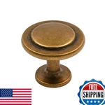 Alzassbg 10 Pack Antique Brass Cabinet Knobs, 1-1/4" Round Kitchen Drawer Pulls. Fixed Price $42.10.