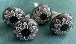 4 Black Flower Floral Ceramic Drawer Knobs Pulls Cabinet New 3" X 2" Darice. Fixed Price $13.99.