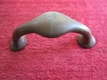 Antique Vintage Unusual 3/4" Wide Solid Brass Drawer Door Pull. Fixed Price $32.50.