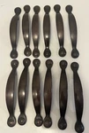 Dynasty Brushed Copper Cabinet Pulls Handles Coc 3 Holes Euc Set Of 12 W/screws. Fixed Price $34.00.