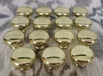 Used Lot Of 15 Glide Rite 1" Round Shiny Gold Brass Drawer Knobs Pulls. Fixed Price $16.99.