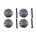Iron Cabinet Knob Round Pewter Finish Brick Design Hardware Pack Of 4. Fixed Price $37.99.