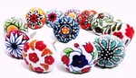 50 Pc Vintage Ceramic Knobs Hand Crafted Indian Multi Pottery Door Pulls. Fixed Price $47.22.